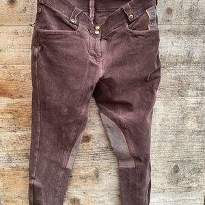 Women's Horseware Vintage Corduroy Leggings in Rich Brown